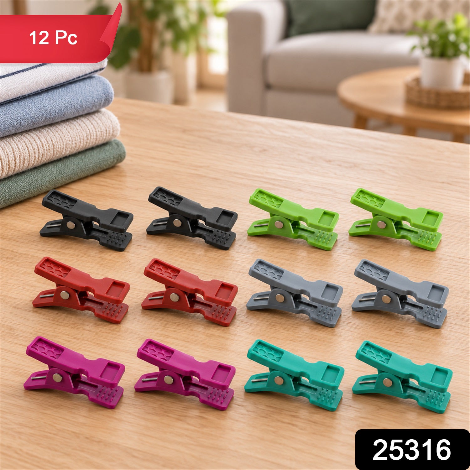 Travel Clothes Clips for Drying Clothes on Trips and Hotel Stays (12 Pc Set)