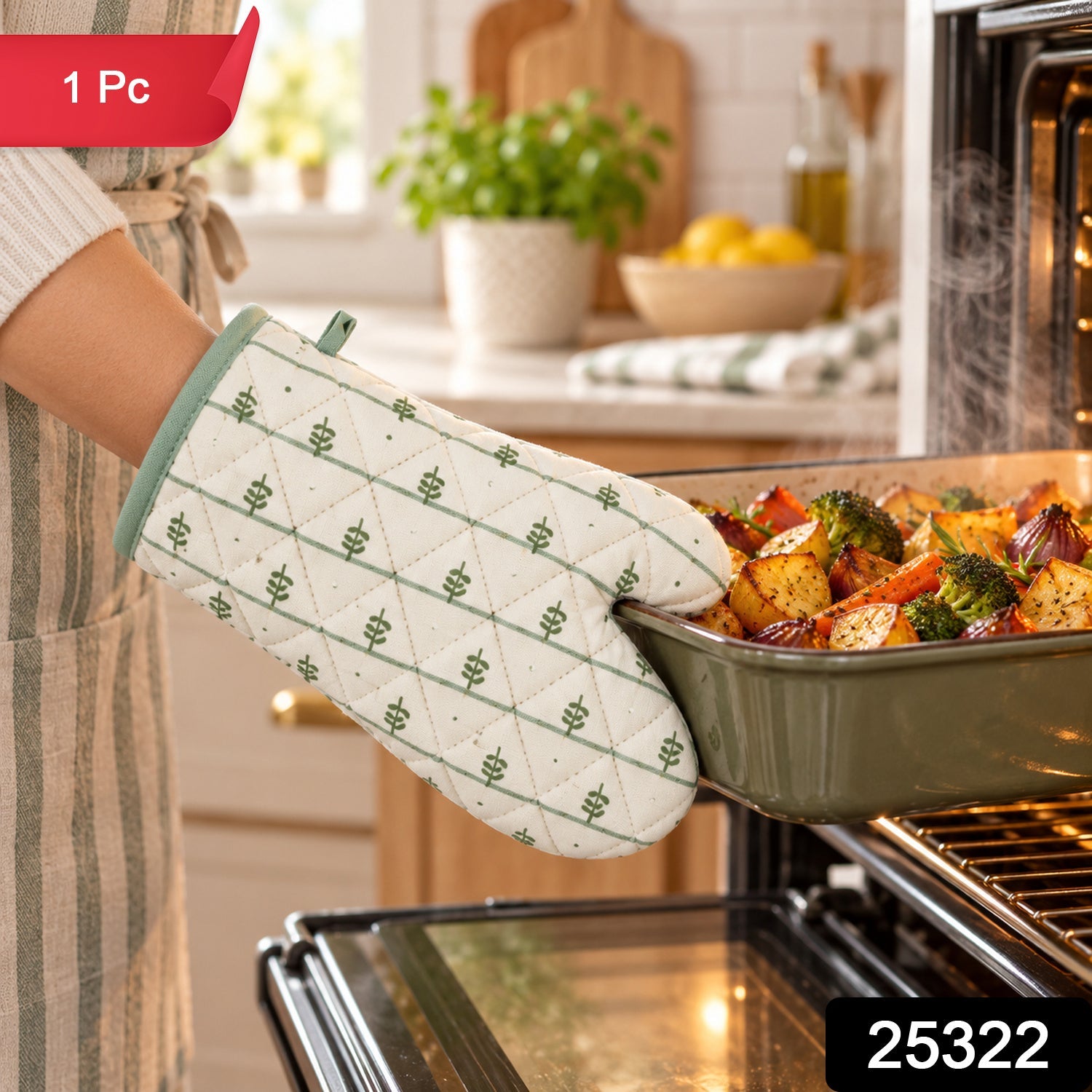 Leaf Print Kitchen Glove