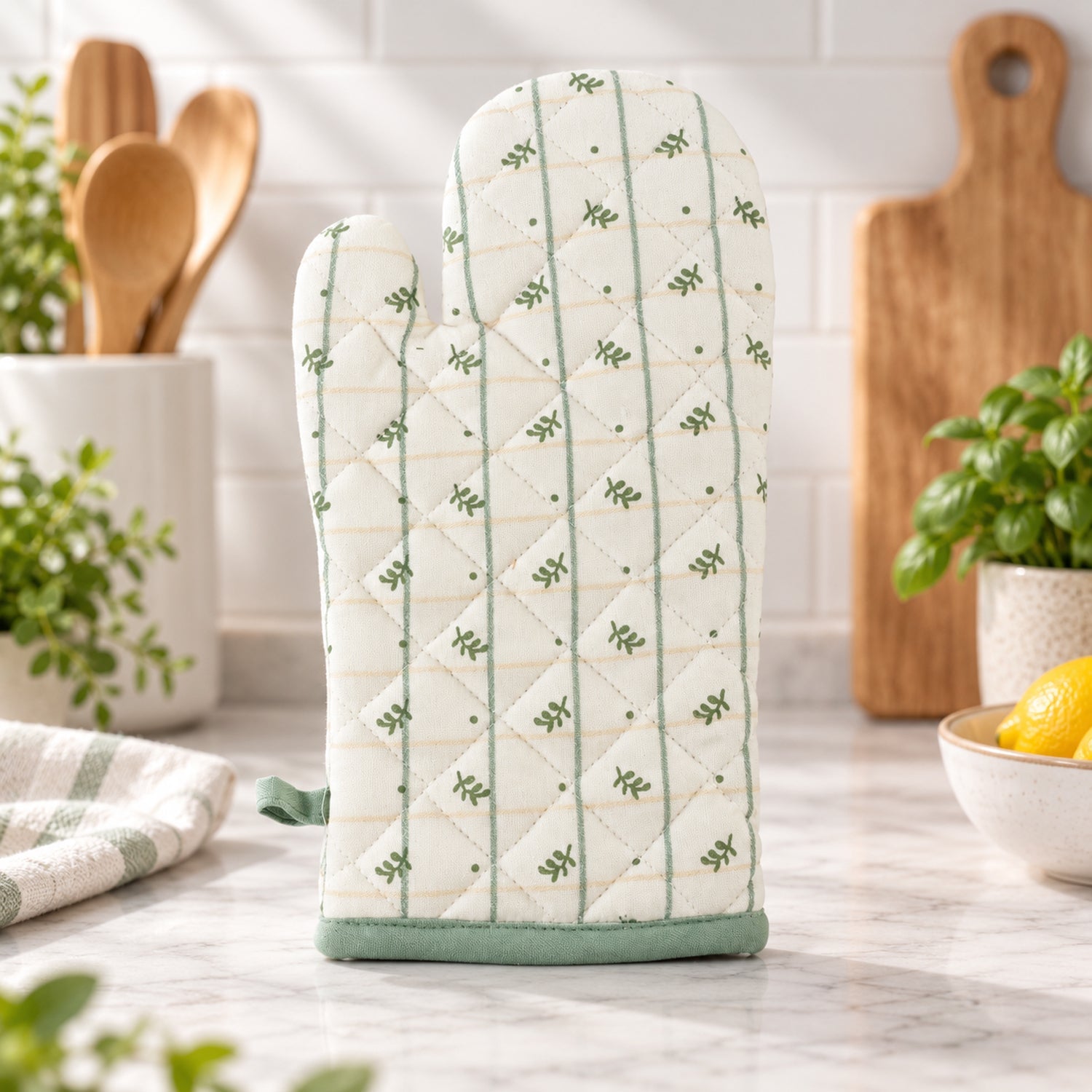 Botanical Print Oven Mitt