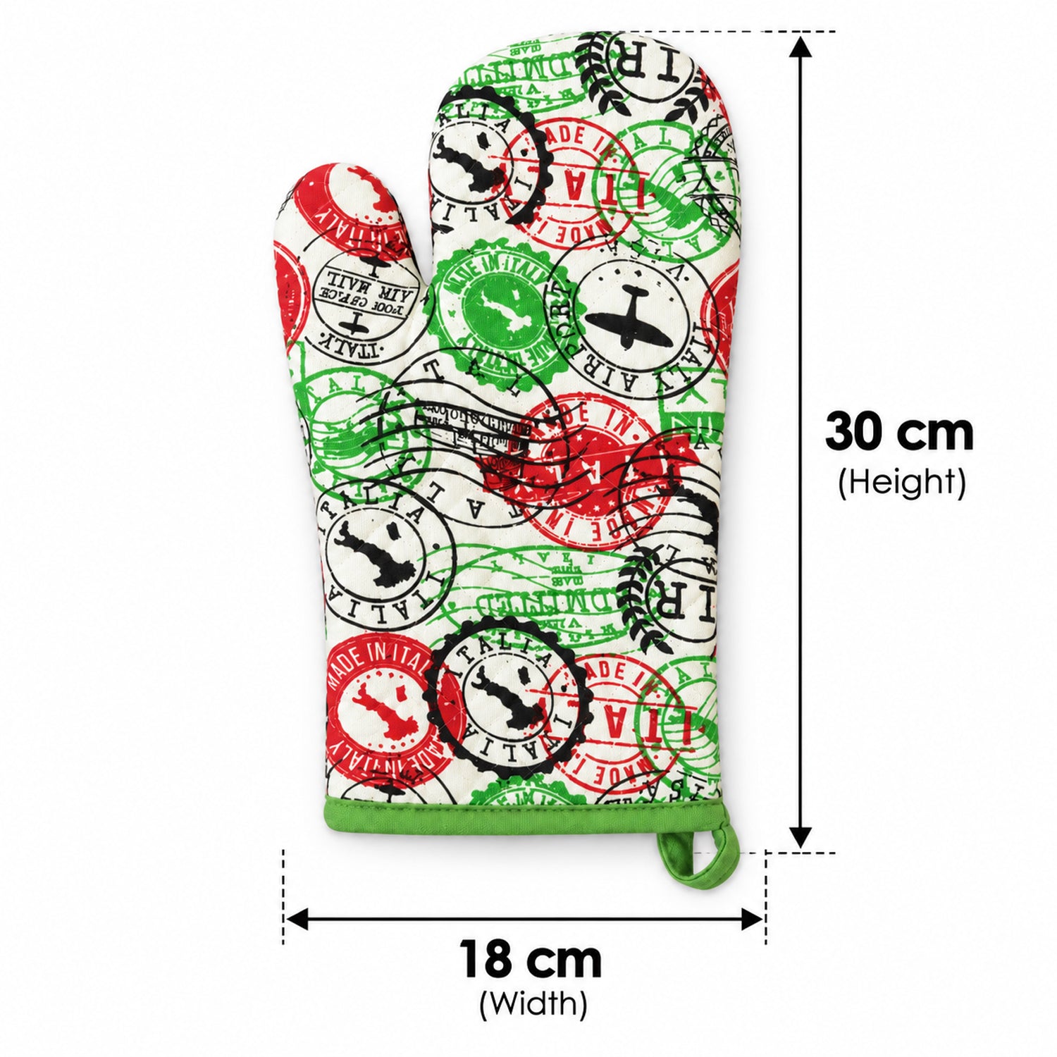 Travel Stamp Print Oven Mitt