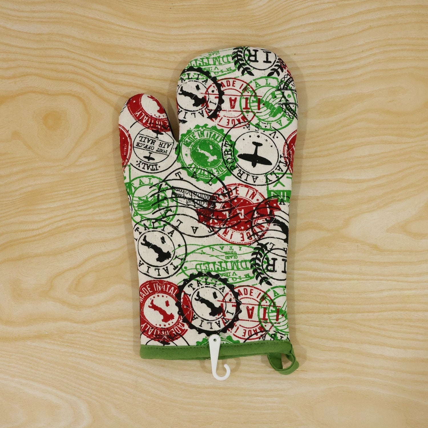 Travel Stamp Print Oven Mitt