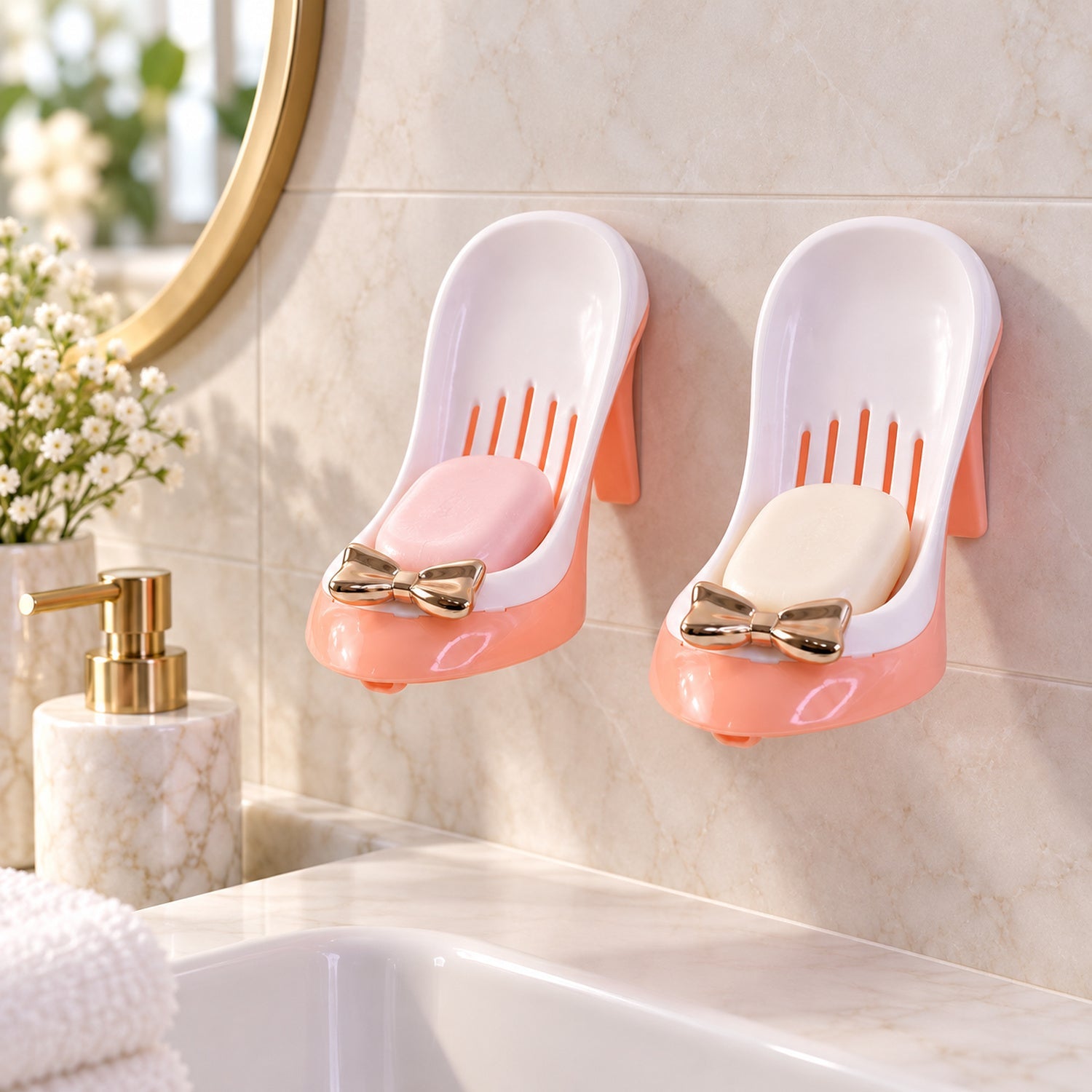 Shoe shaped soap holder set - bathroom display