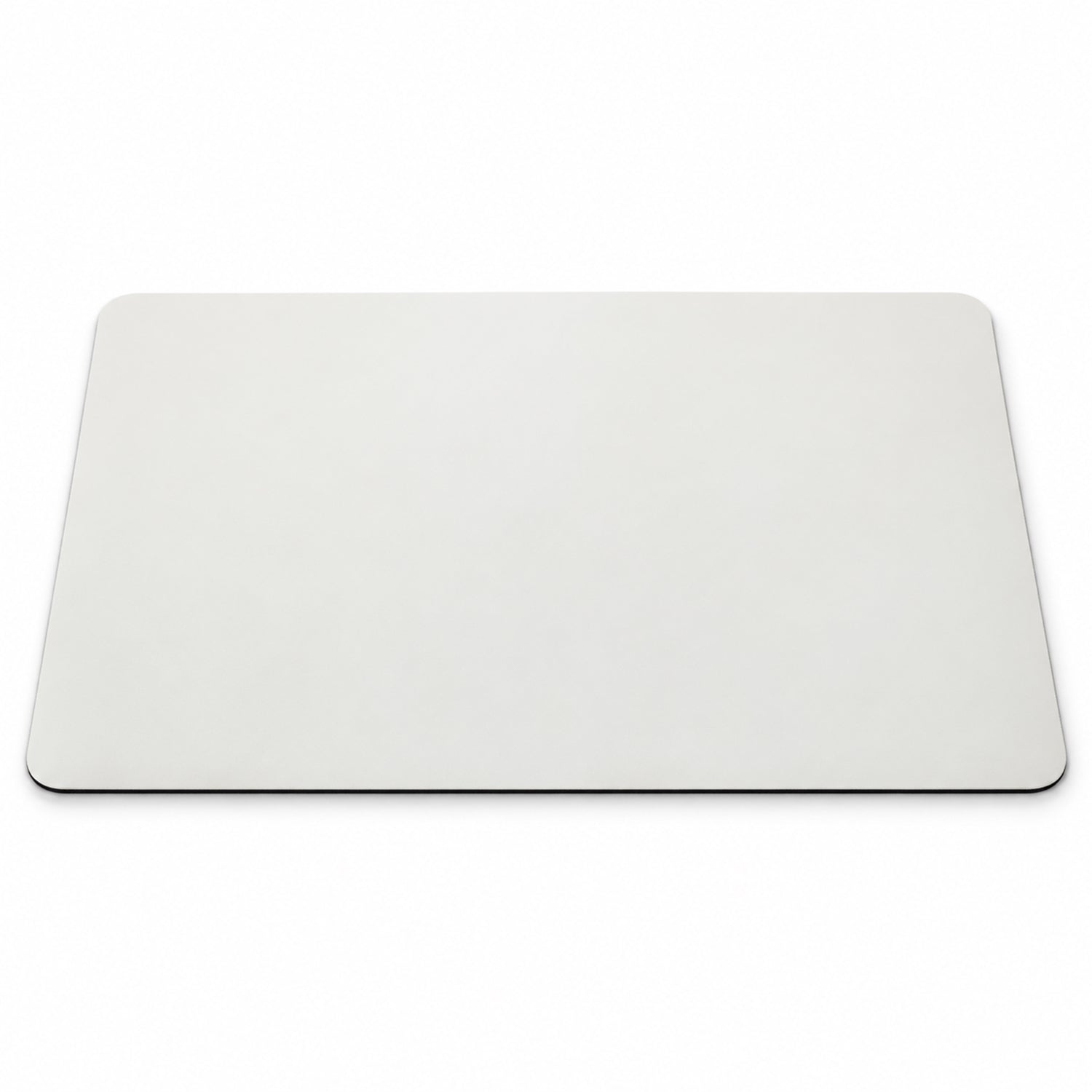 A single cream rectangular mat with rounded corners and a thin black edge is displayed on a white background.