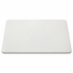 A single cream rectangular mat with rounded corners and a thin black edge is displayed on a white background.