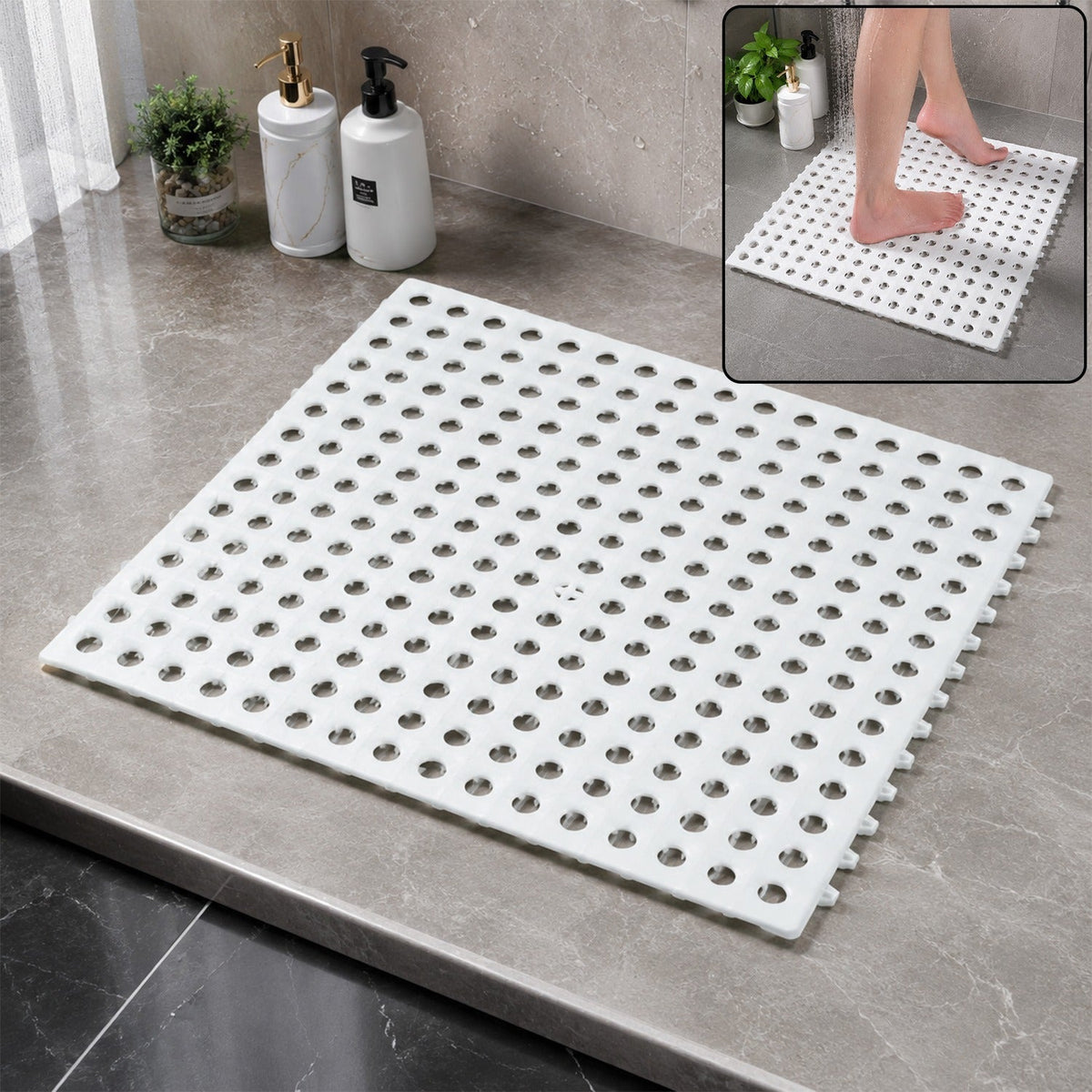 🎁 Bath Anti-Slip Mat – Bathroom Safety Mat 26x26 cm | Mini Bubbles