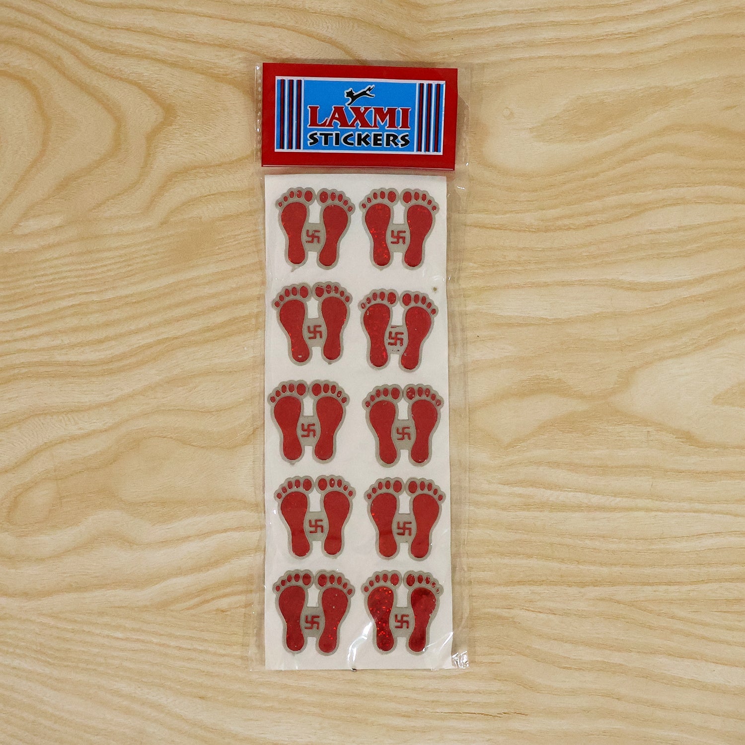 Red Laxmi Charan decorative mini stickers 10