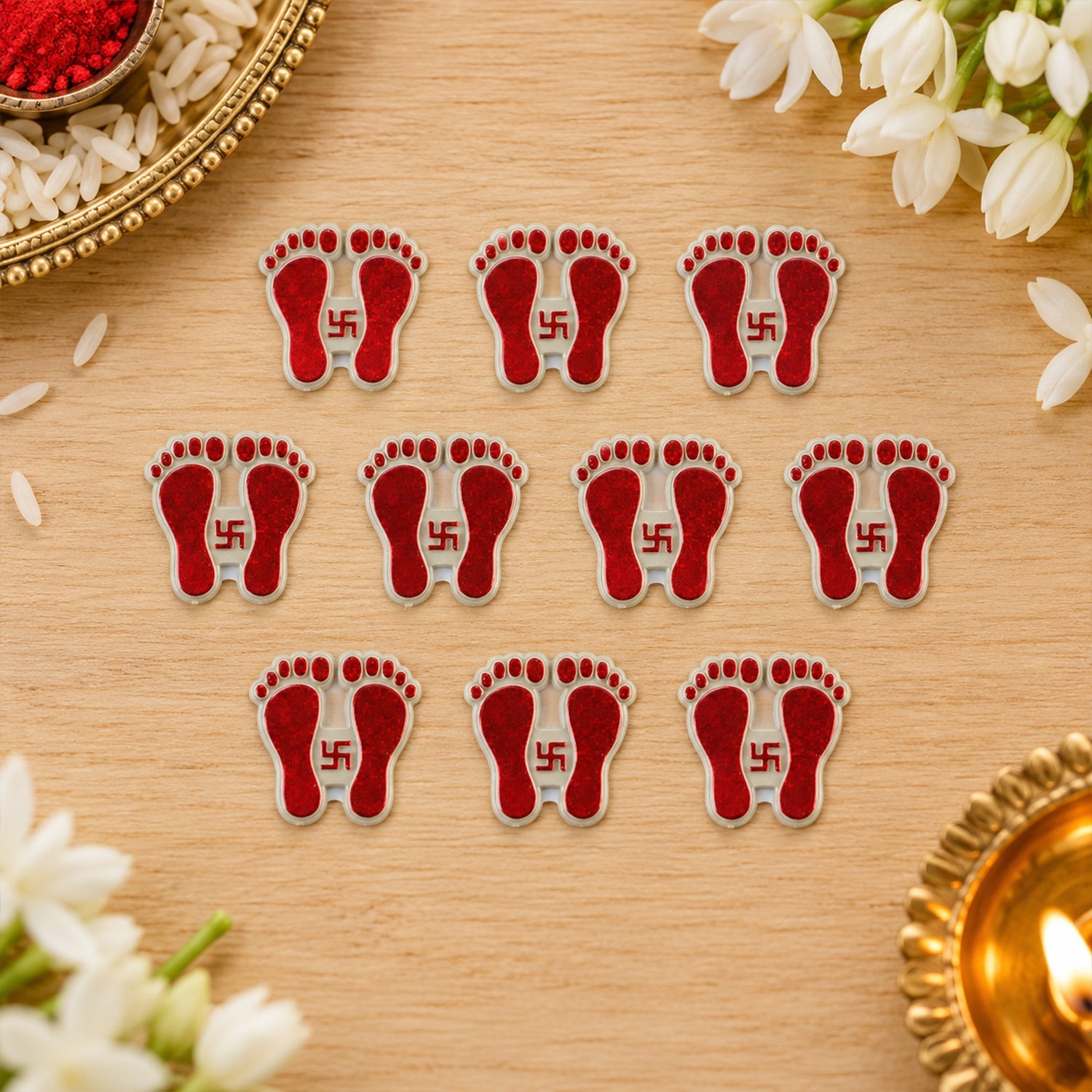 Red Footprint Sticker Set