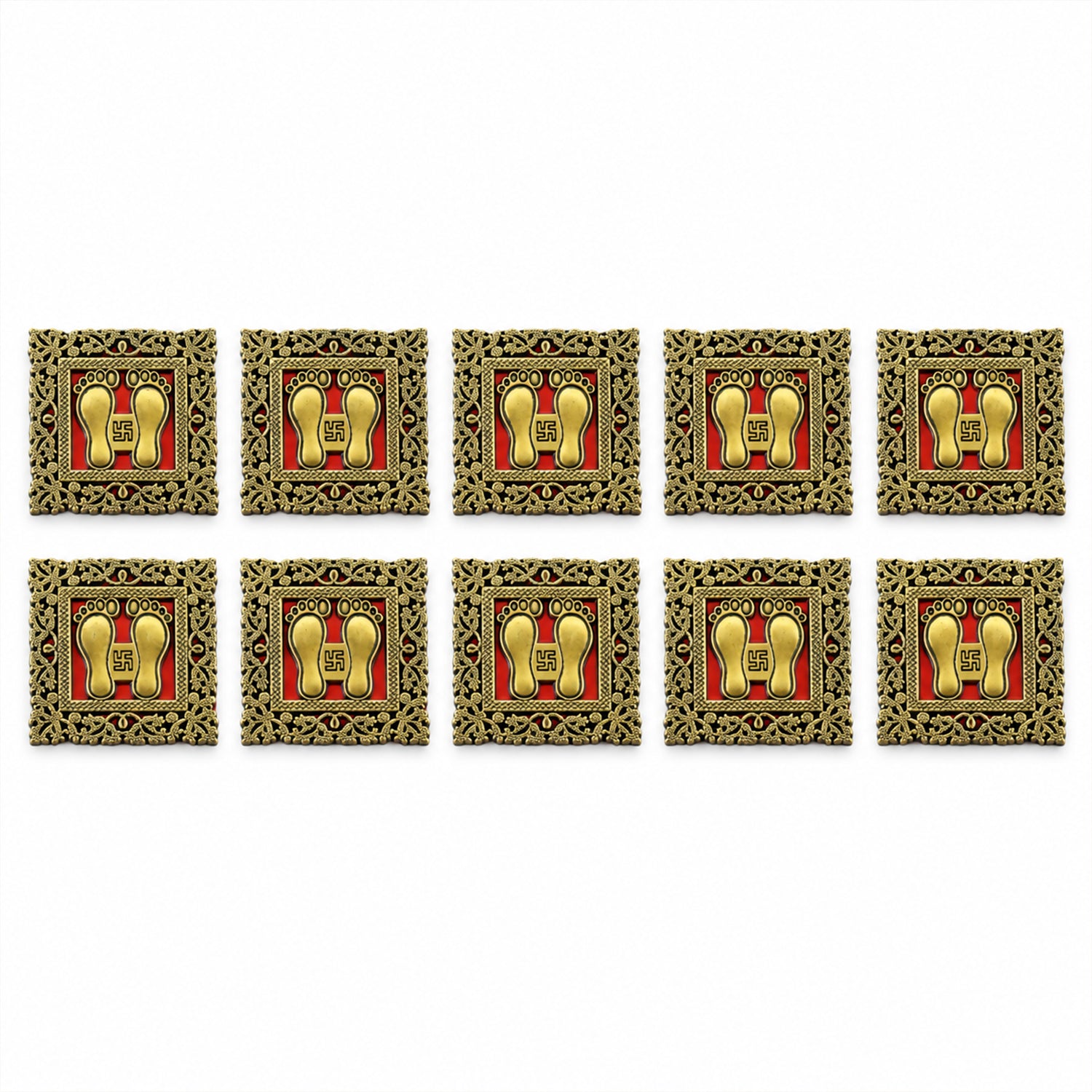Gold Border Pooja Stickers