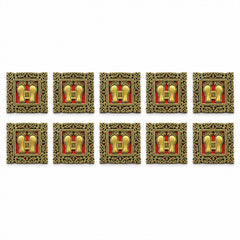 Gold Border Pooja Stickers