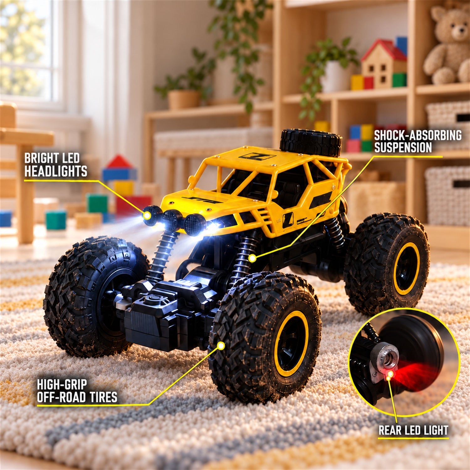 Remote control rock crawler toy with spray and lights 04