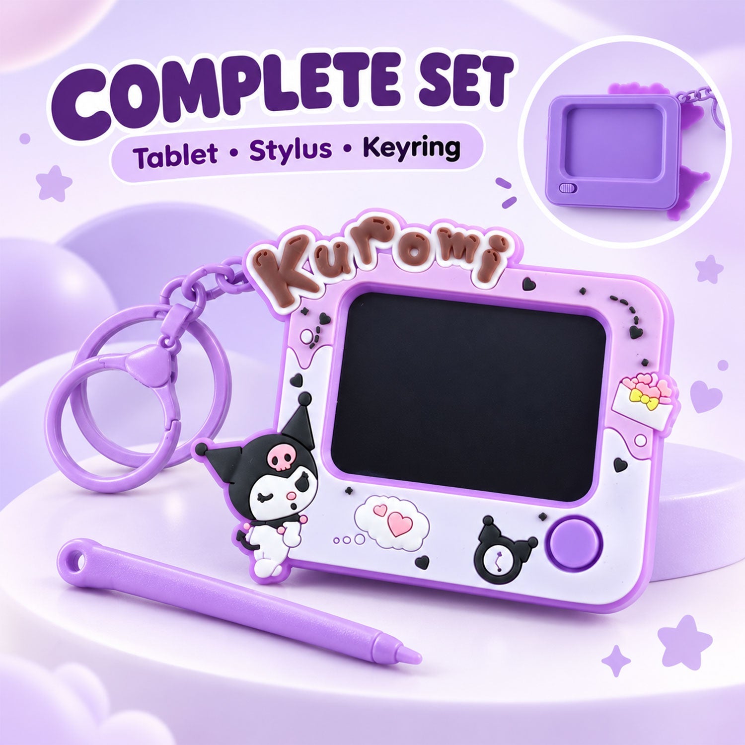 Purple Tablet and Stylus Set