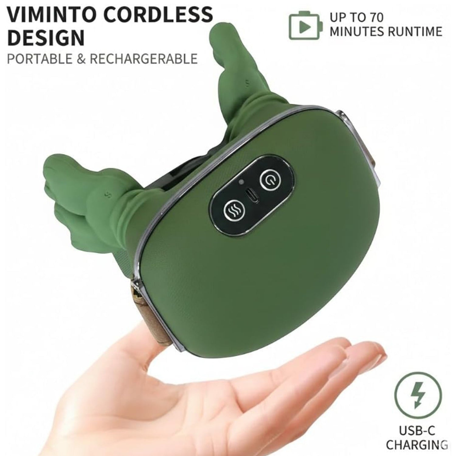 Rechargeable massager with dual-button controls