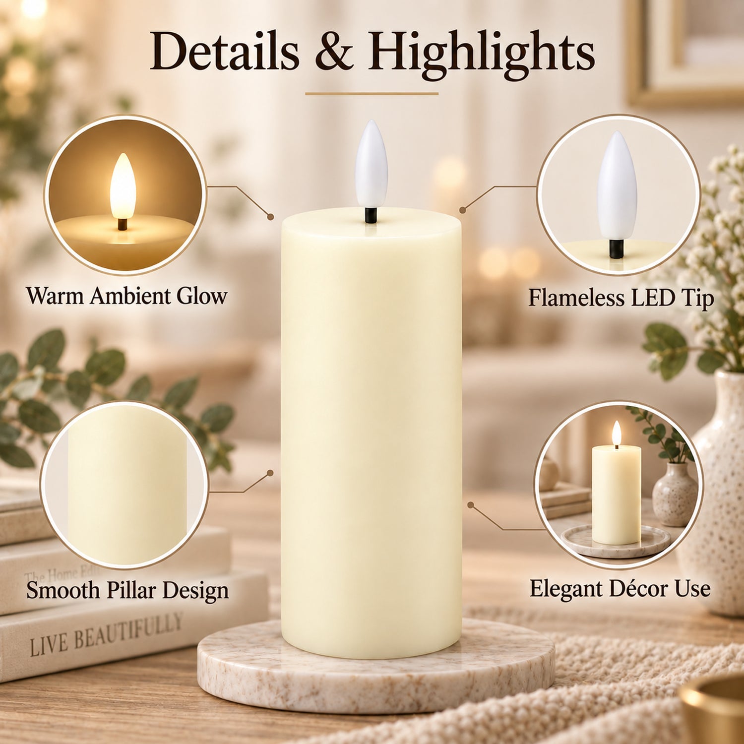 LED candle set view