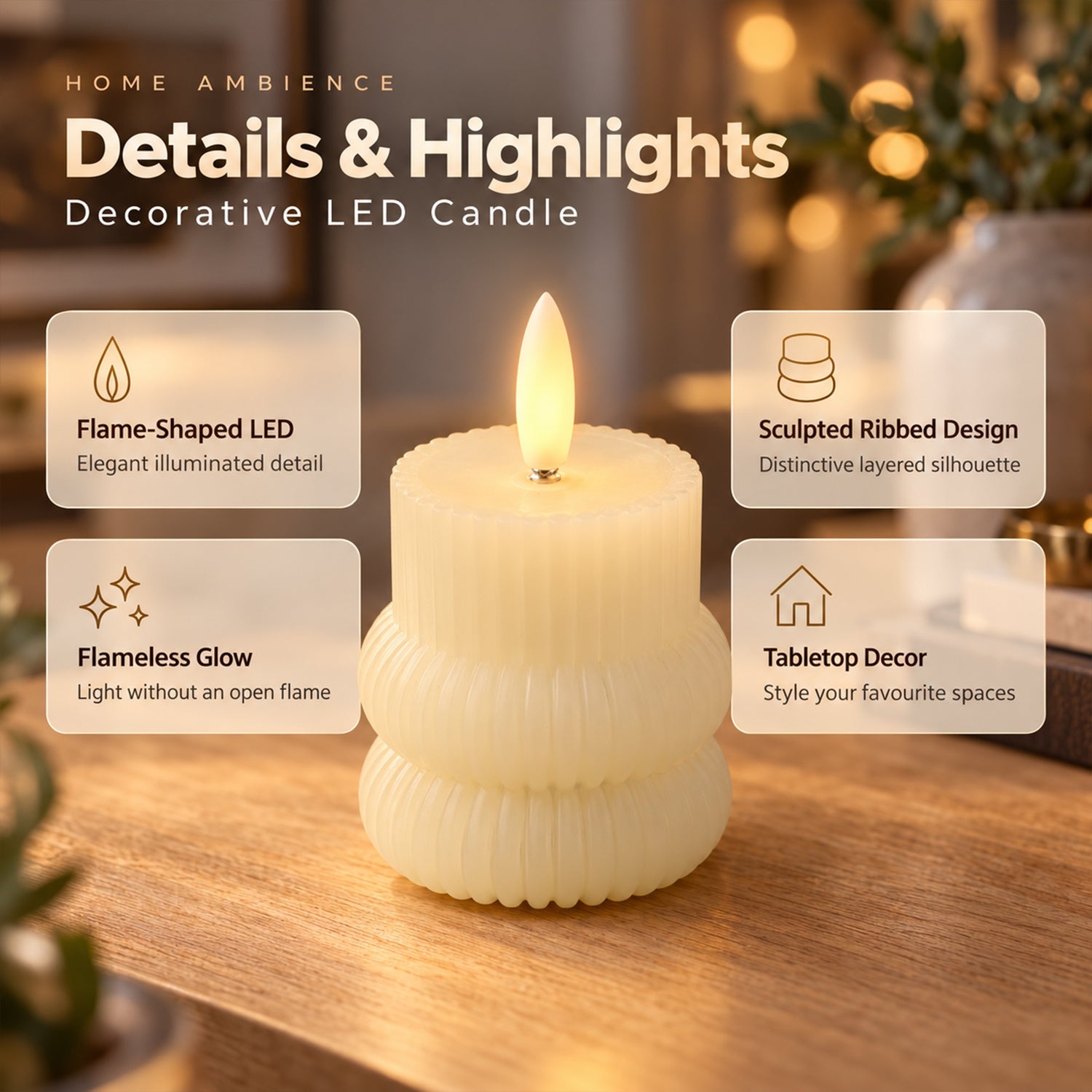 LED candle design view