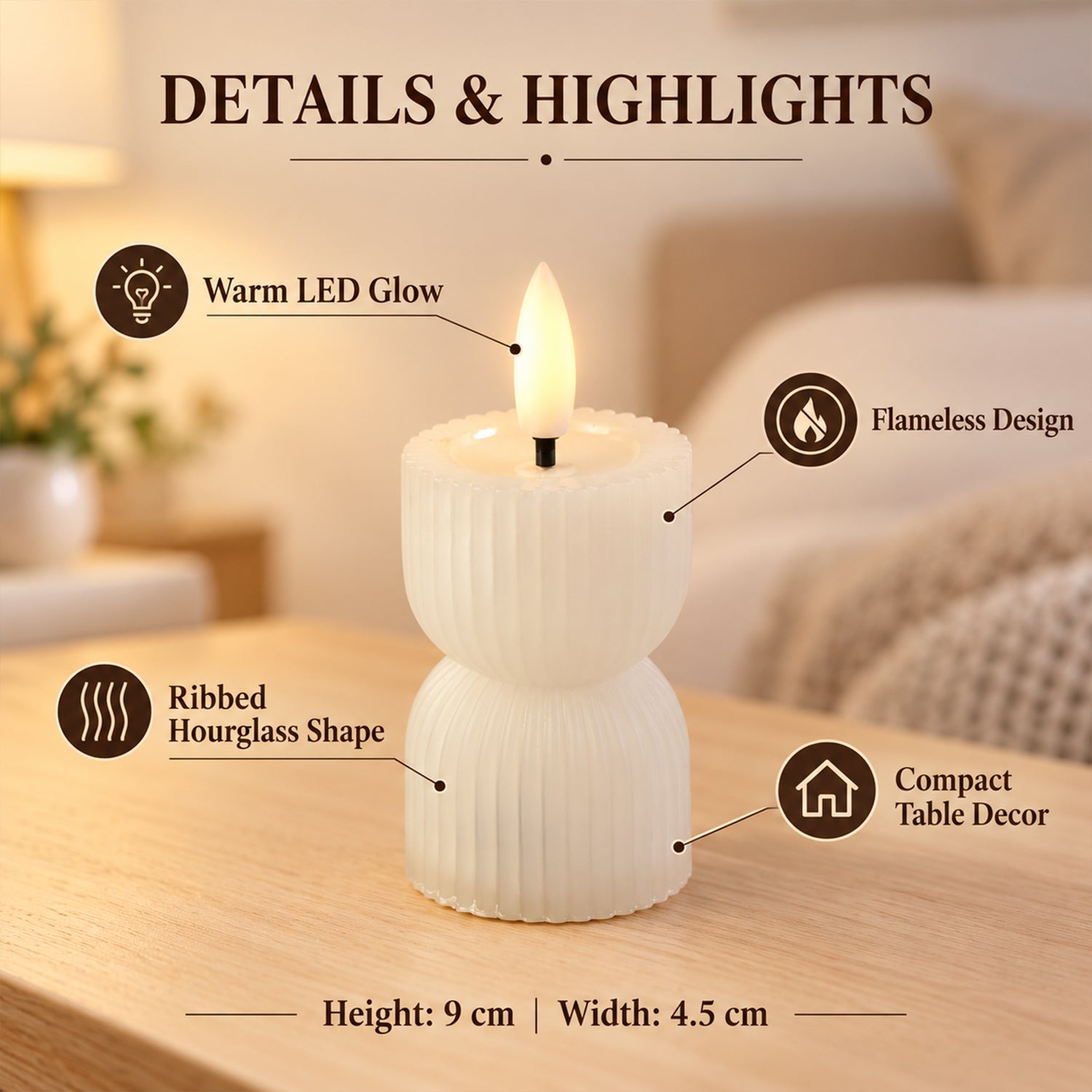 LED candle feature view