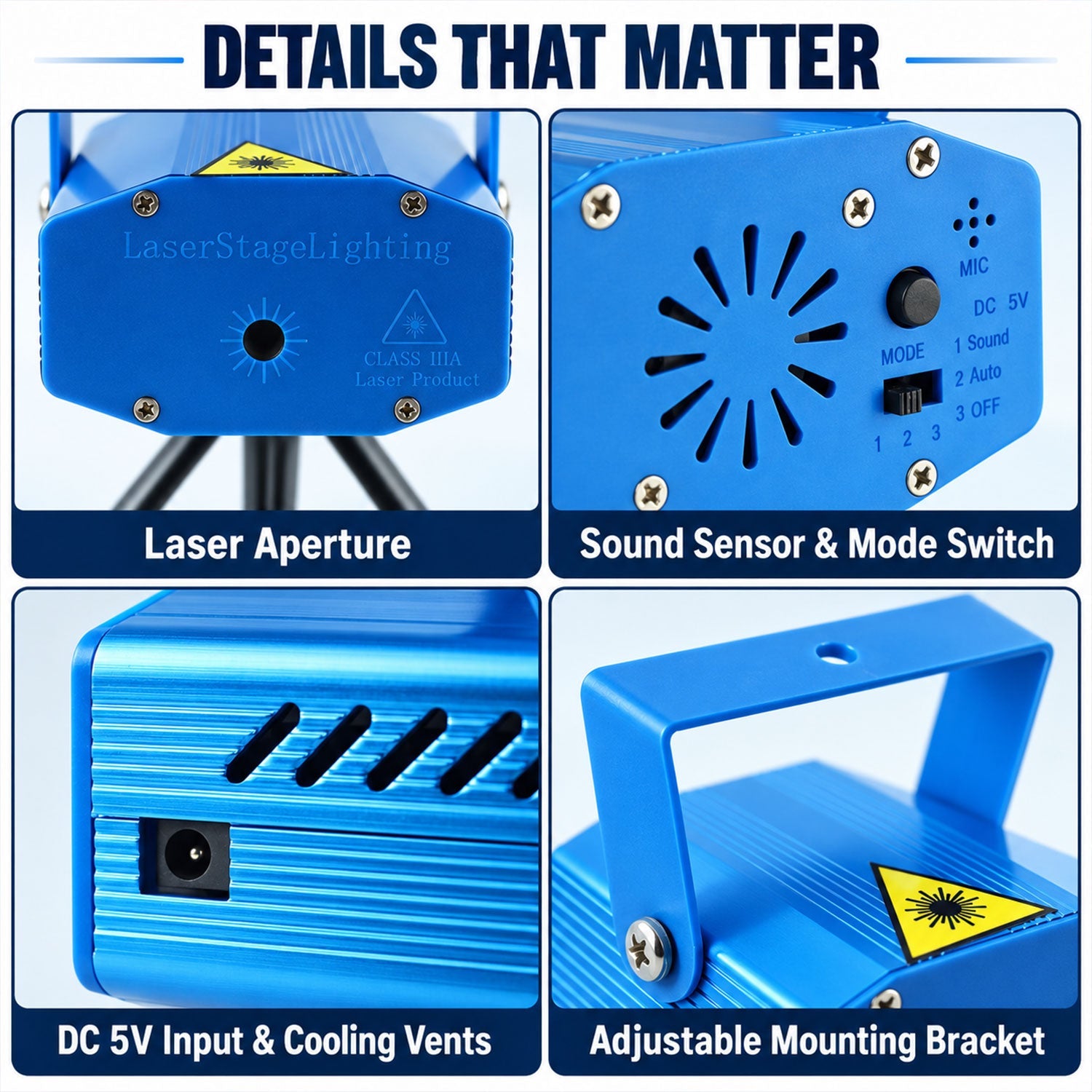 Laser projector tripod detail