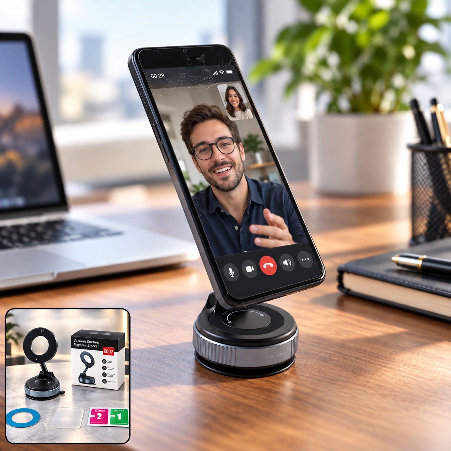 Magnetic phone holder white bg