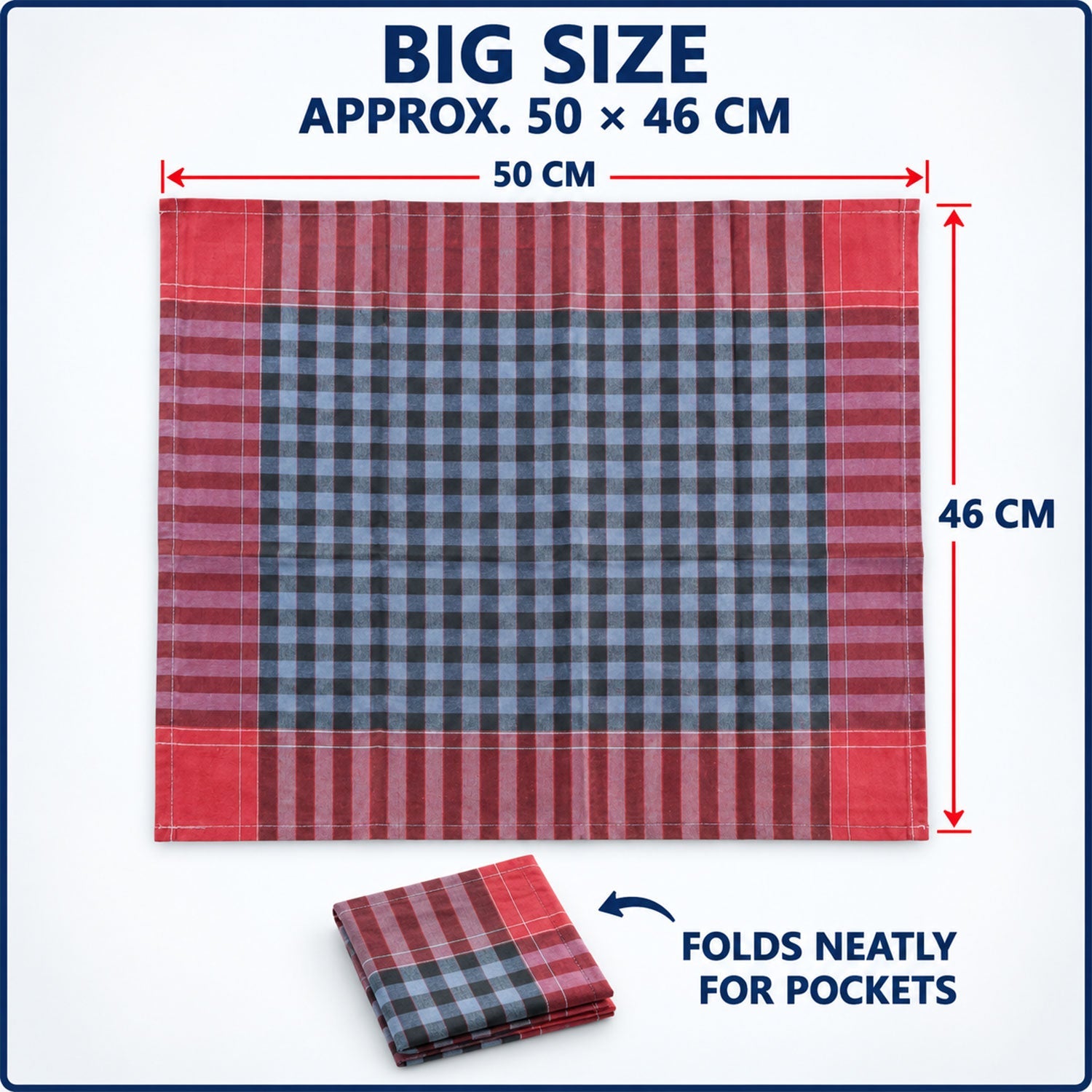Handkerchief size 50x46cm