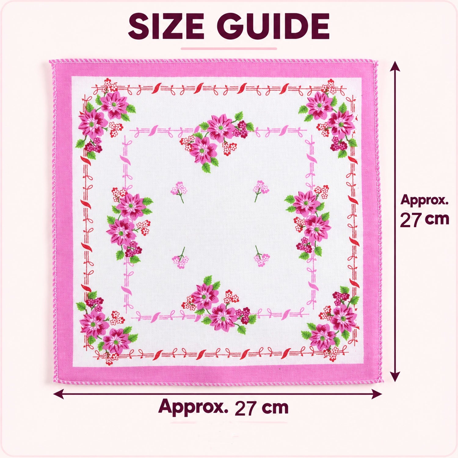 Handkerchief size 27x27cm
