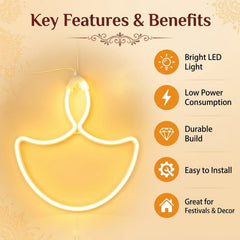 Outline Diya String Light