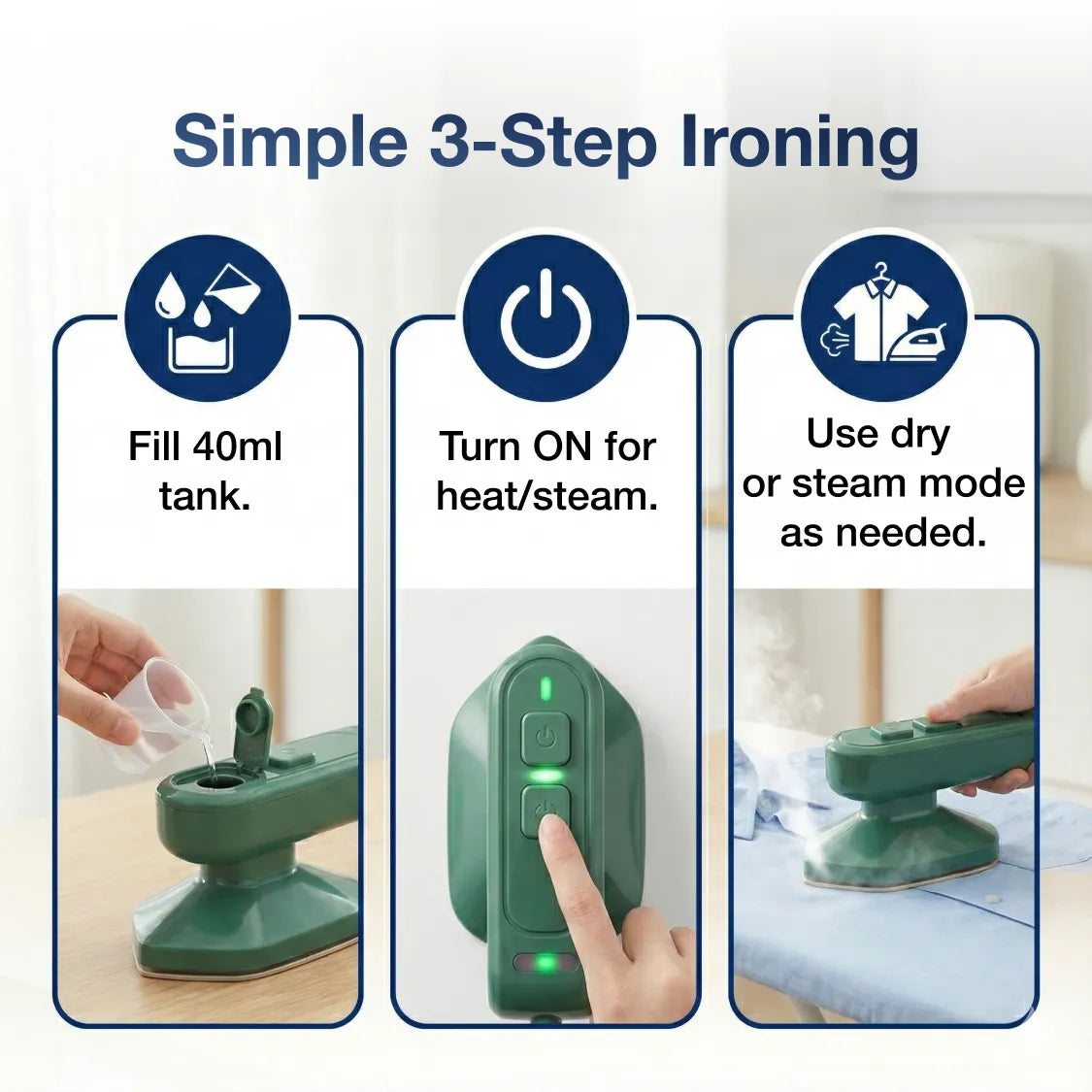 DeoDap Mini Steamer Iron 2-in-1 Portable Travel Friendly - packaging shot