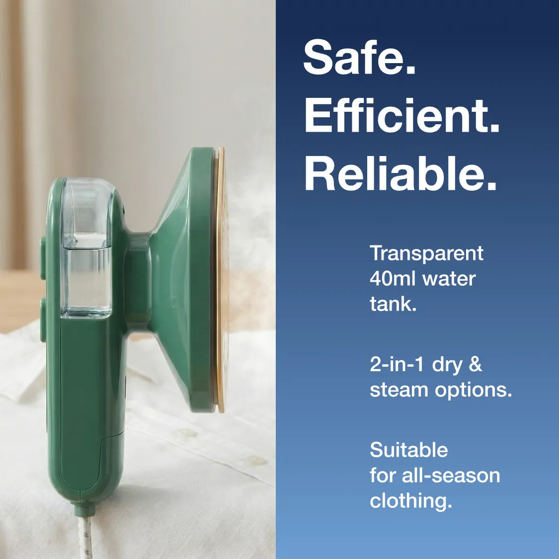 DeoDap Mini Steamer Iron 2-in-1 Portable Travel Friendly - specs detail shot