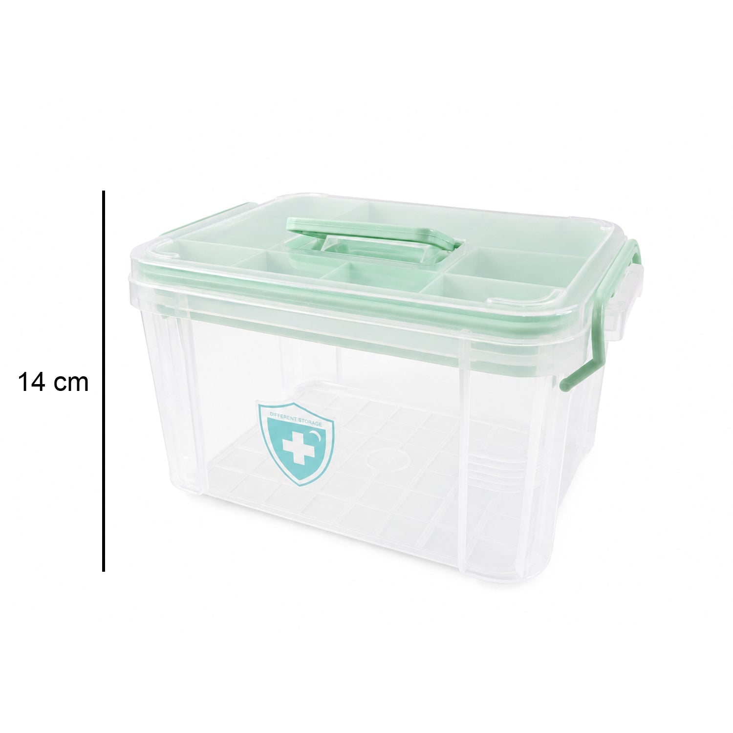 Side View of Transparent Plastic Medicine Organizer