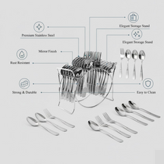 Cutlery Set Spoons and Forks Close-up
