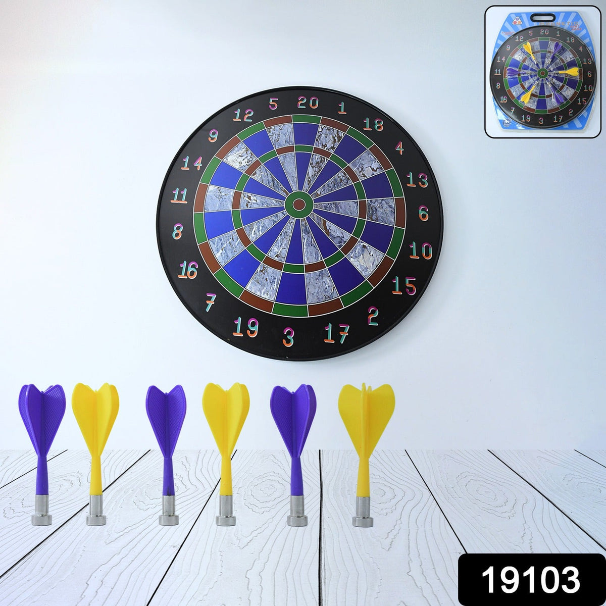 Magnetic Dart Board Game Set with 6 Soft-Tip Darts
