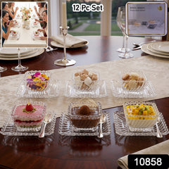 Royal Premium Glassware Serving Plate and Bowl (12 Pc Set)