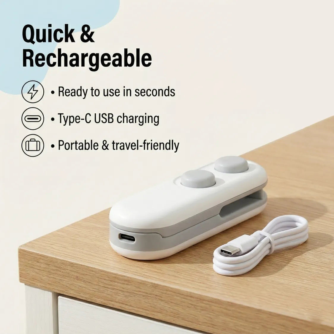 DeoDap Mini Bag Sealer, 2 in 1 Seal & Cutter Heat Sealers - scale and size reference