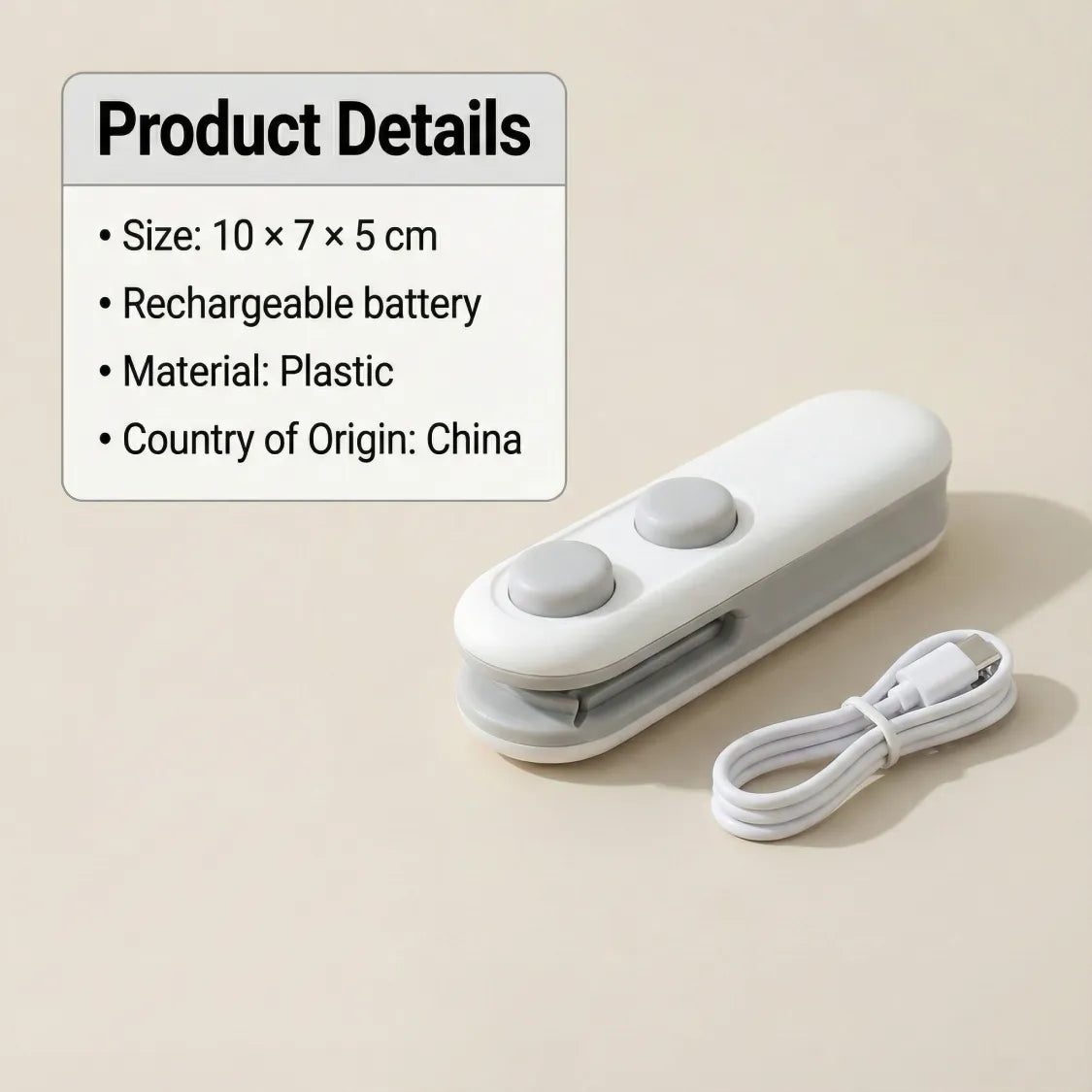 DeoDap Mini Bag Sealer, 2 in 1 Seal & Cutter Heat Sealers - packaging shot