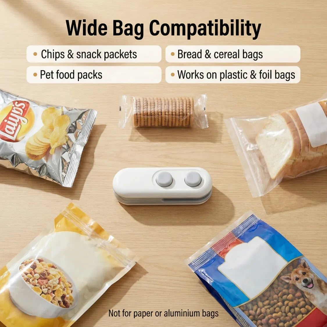 DeoDap Mini Bag Sealer, 2 in 1 Seal & Cutter Heat Sealers - alternative angle