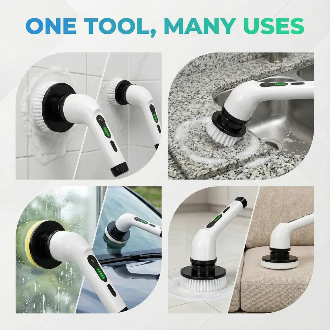 Cordless Electric Cleaning Brush with extension handle