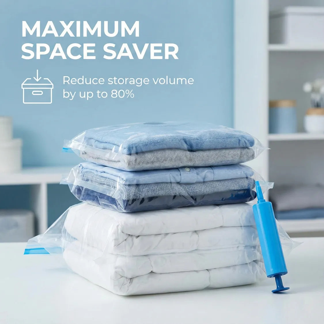 DeoDap Vacuum Storage Compression Bags 5 Pcs - lifestyle