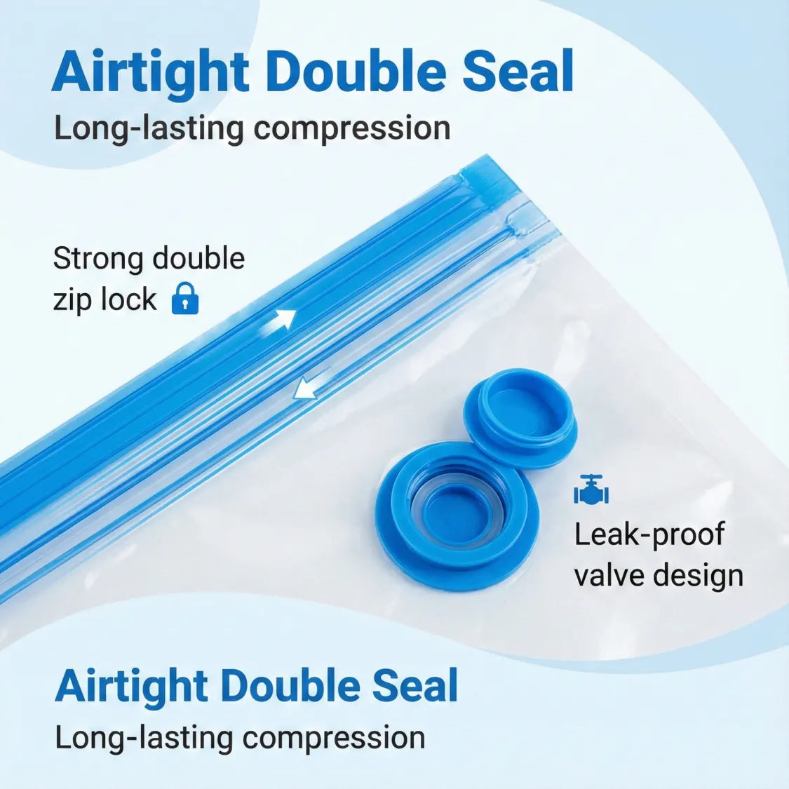DeoDap Vacuum Storage Compression Bags 5 Pcs - angle