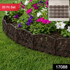 Decorative plastic garden fence border, 20 piece set