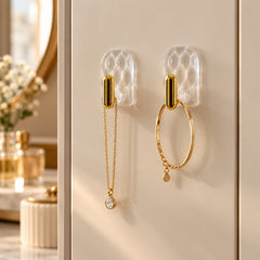 Clear Hooks with Gold Hangers
