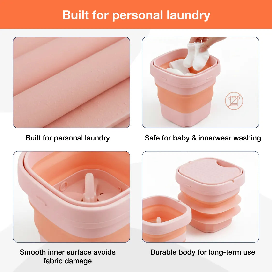 DeoDap Portable Foldable Washing Machine - scale and size reference