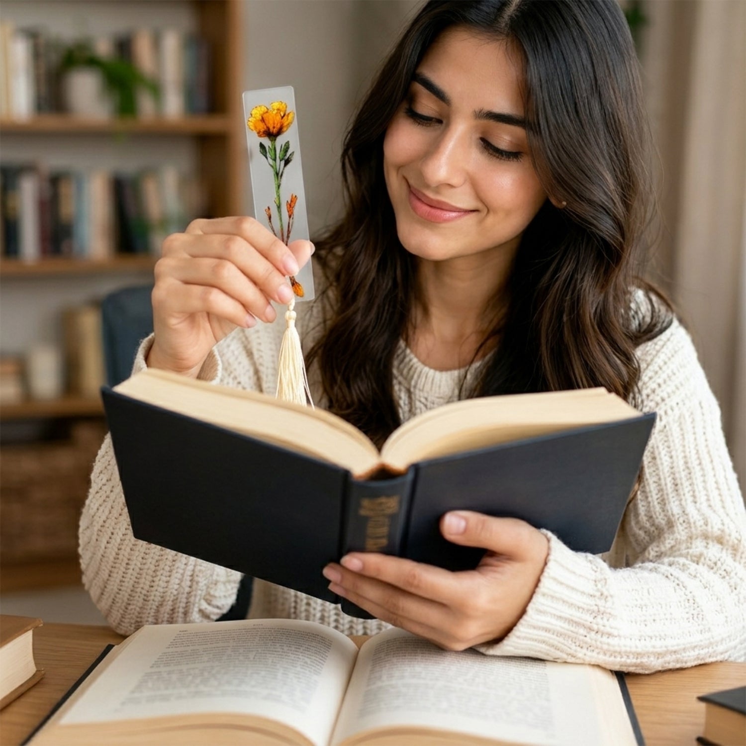 Transparent Flower Bookmark