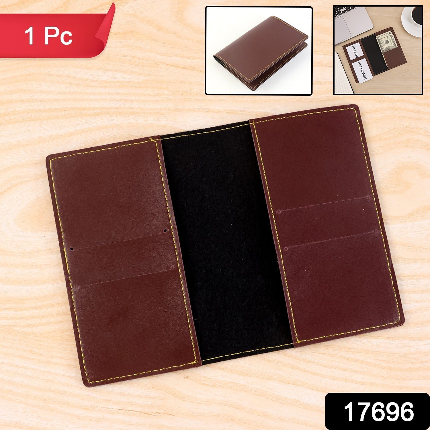 PU Leather Multipurpose Card Holder & Slim Travel Wallet (1 Pc)
