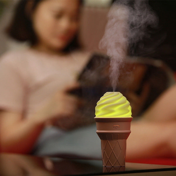 Portable humidifier with ice cream design on white background
