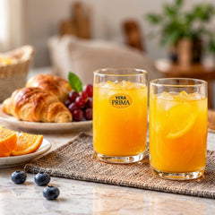 Yera Prima Brussels Zest Clear Glass Tumbler Set for Water and Juice (6 Pc)