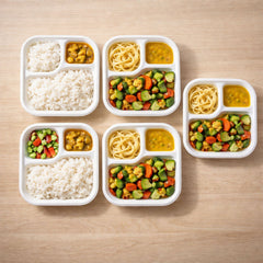 Vegnar Compostable Bagasse 3-Compartment Square Meal Plate