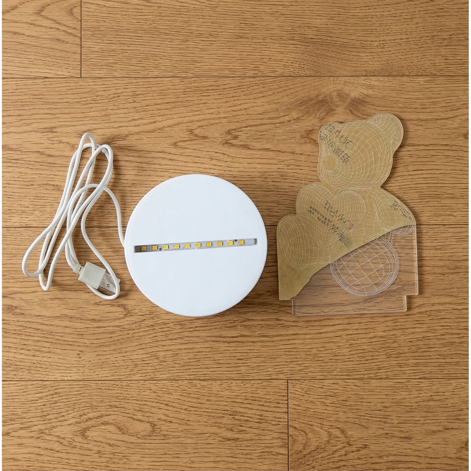 Cute 3D teddy bear LED lamp with heart design