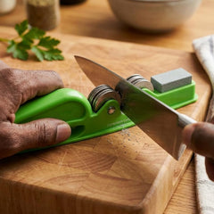Handheld Knife Sharpener with Grip Handle, Manual Blade Sharpening Tool (1 Pc)
