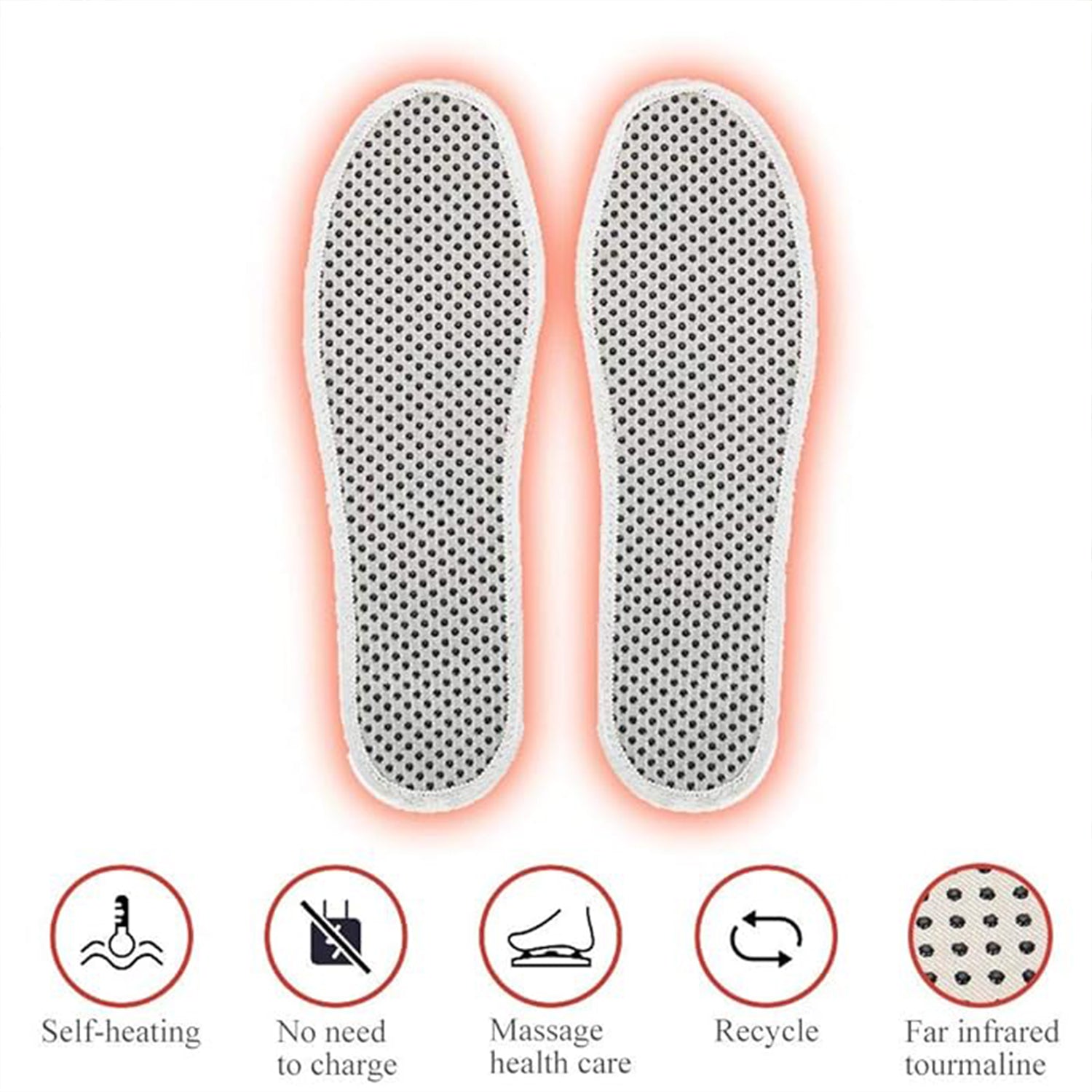 Self-Heating Magnetic Insoles for Men & Women â€“ Warm Tourmaline Shoe Inserts (1 Pair)