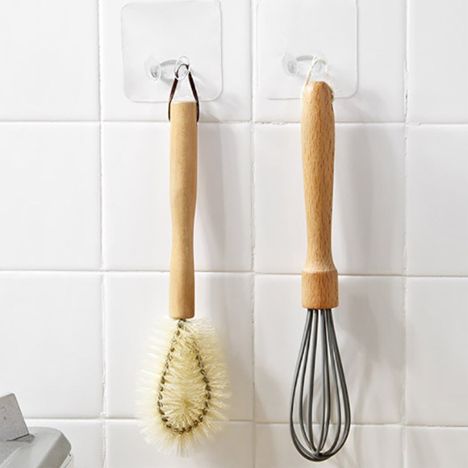 Wall hook securing umbrella and bags without damage