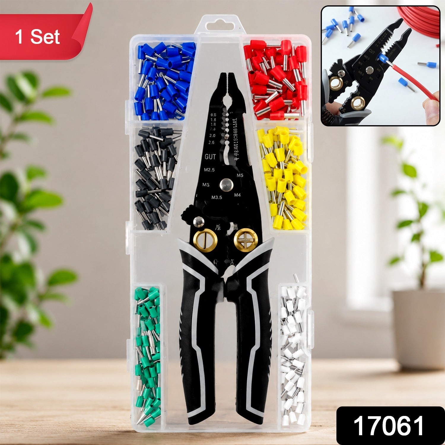 Wire Crimping Plier Kit with Assorted Terminal Connectors