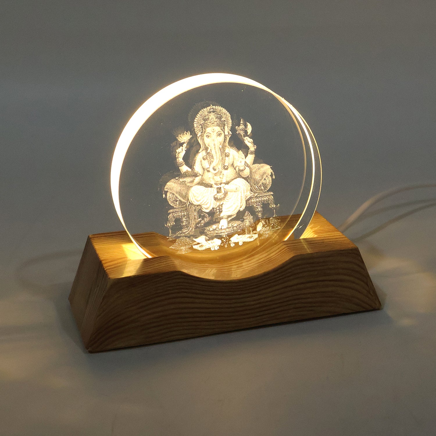 3D Lord Ganesha Acrylic LED Night Lamp (1 Pc)